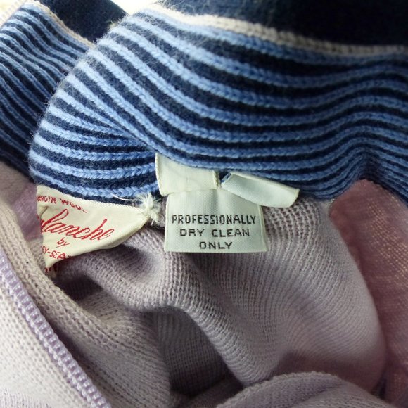 Vintage Avalanche Lasley-Seattle Sweater Women S Pink Blue Striped Half Zip Wool - Picture 12 of 12